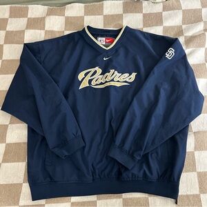 San Diego Padres V-neck Windbreaker Pullover Nike Center Swoosh Men’s  XXL Tall